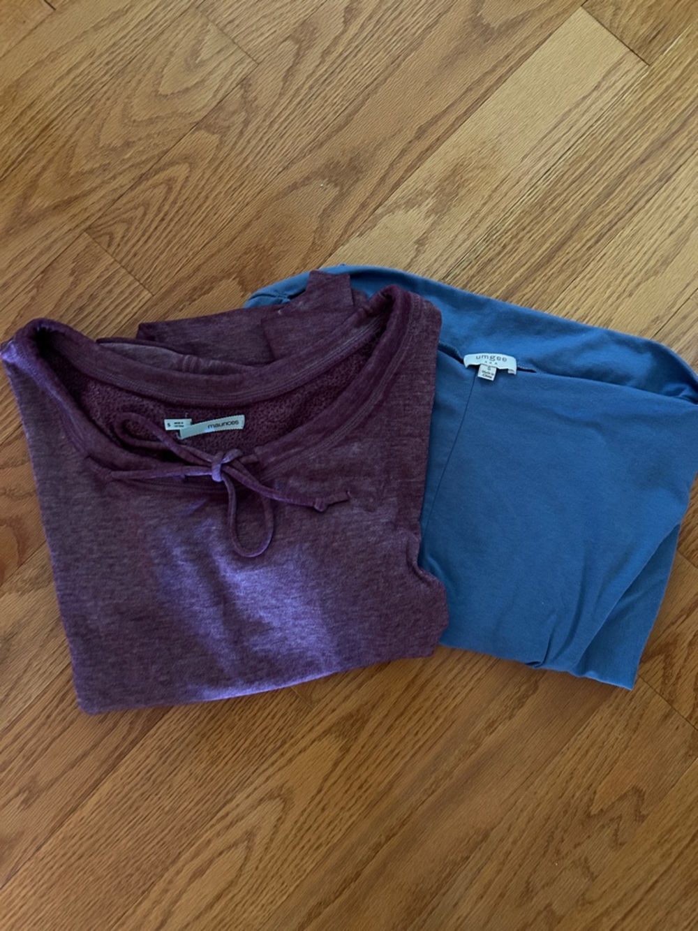 Umgee & Maurice’s Women's Two-Pack Crewneck/Boatbeck Tops - Purple and Blue